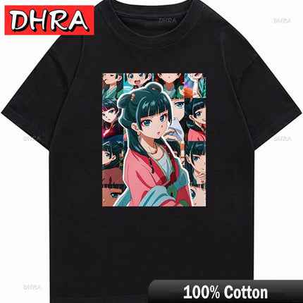 Anime Apothecary Diaries Crewneck T-Shirt Short Sleeve Maomao Tee Shirt Graphic Printed Casual Summer Unisex Tops Cute Clothing