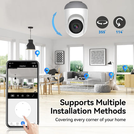 4MP Tuya WiFi Camera, 2.4/5G Dual Band Indoor Wireless IP Cam with AI Detect & Auto Tracking, Smart Home Security Baby Monitor