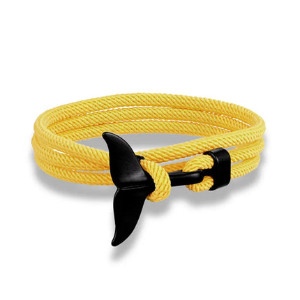 Ocean Style Whale Tail Anchor Bracelet for Men Women Multilayer Adjustable Rope Couple Bracelets Fashion Friendship Jewelry Gift