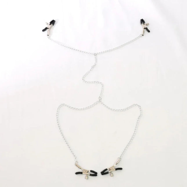 Stainless Steel Metal Chain Nipple Milk Clips Breast Clip Sex Slaves Nipple Clamps Sex Toys Butterfly Style For Couples