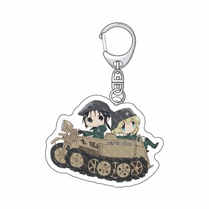 Anime Girls Last Tour Keychain Kawaii Chito And Yuri Cartoon Figures Acrylic Pendant Key Chain Backpack Bag Fashion Ornament