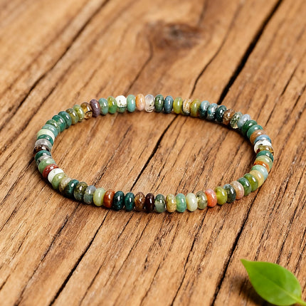 Natural Stone White Jade Abacus Bead Bracelet 4*2mm String for Positive Energy Healing Reiki Protection Good Luck Charm Jewelry