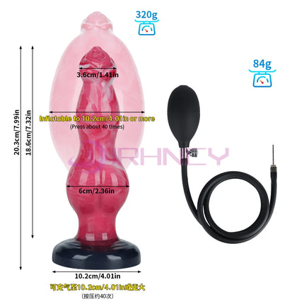 Dog Dildos Inflatable Anal Plug BDSM 18+ Sex Toys for Women Vaginal/anal Dilation G-spot Prostate Massage Silicone Buttplug
