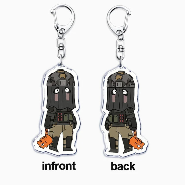 Hot Military Game Ghost Chibis Keychains for Accessories Cod Soldier Soap Simon Riley Keyring Jewelry Fans Friends Gaming Gifts