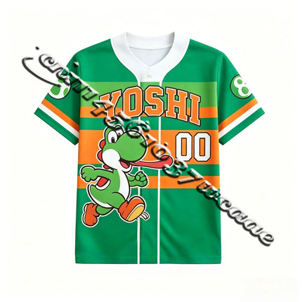 Bandai Movie Game Mario Donkey Kong Oversize T-shirt - Summer Sports Shirt for Adults All Character Family Matching Baseball The