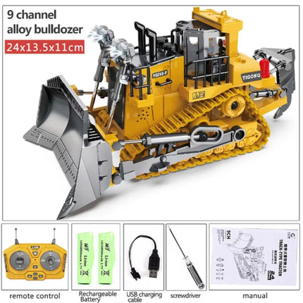 RC Alloy Remote Control Excavator Toy Engineering Vehicle Children's Charging Model Car Playset for Kids Boy Gifts