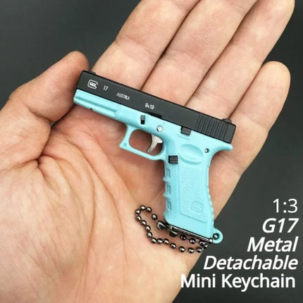 Semi-Alloy 1:3 Pistol Model Metal Mini G17 Toy Gun Detachable DIY Keychain Pendant Ornaments Children's Toy Christmas Pendant