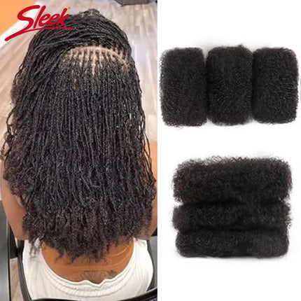 Sleek Afro Kinky Bulk Human Hair For Braiding Twist Peruvian QVR Remy Bulk Hair For Dreadlock Natural Color African Braids Hair