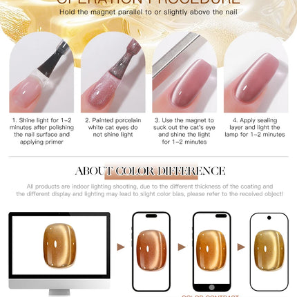 AS 15ml Luxury Coffee Cat Nail Gel Polish Tpo Free Soak Off UV LED Dark Brown Cat Eye Manicure Gel Polish Nail Art Varnish Gel