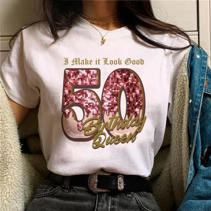 I Am 39 Plus Middle Finger Print Women T-shirts Short Sleeve Female Tshirts I Am 49 Plus Middle Finger Graphic T Shirt Y2k Tops