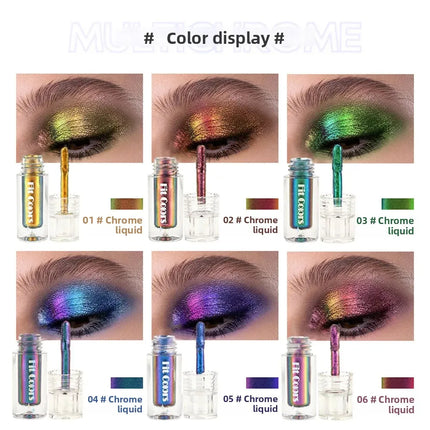 Glossy Metallic Eyeshadow Lipstick Set Liquid Glitter Pigment Optical Chameleon Face Beauty Makeup Cosmetic