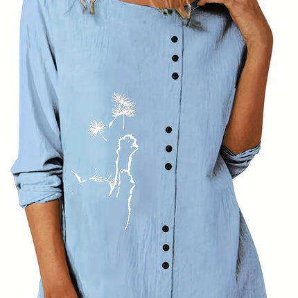 Women Plus Size Woven Spring And Summer Shirt