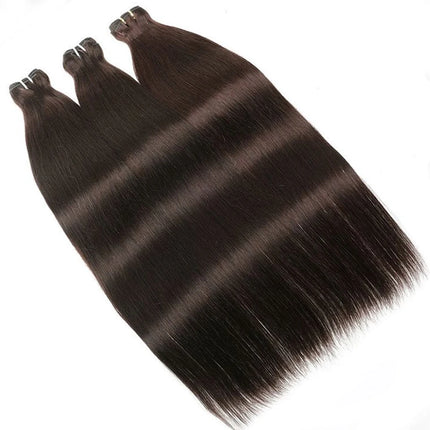 Sleek Straight Hair Bundles Brazilian Hair Weave Bundles 1/3 PCS Human Hair Bundles Natural Brown Color Remy Hair Extensions