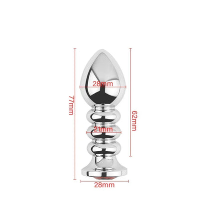 Metal Anal Beads Butt Plug Set Wearable Small Large Anal Plug G Spot Dildo Insert Vagina Extender Anus Sex Toy For Woman Man