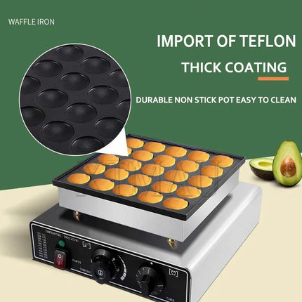 110V 220V Muffin Pancake Baker, 900W Commercial Electric Nonstick Waffle Maker Machine