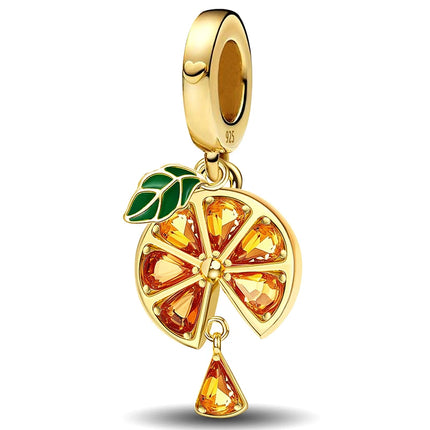 925 Sterling Silver Pink Cake Cherry Pineapple Strawberry Cherry Pendant Charm Ball Suitable for Bracelets DIY Women's Jewelry