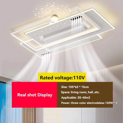 LED bladeless fan light, living room light, modern minimalist smart remote control, master bedroom study ceiling light