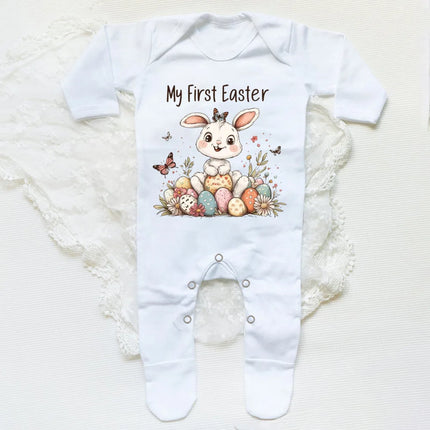 My First Easter Bunny Print Baby Bodysuit Babygrow Sleepsuit Rabbit Infant Long Sleeve Outfit Clothes Infant Easter Party Romper