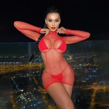 Sexy Babydolls Lingerie Women's Pajamas One Pieces Ladies Mesh Nightwear Bodysuit Dress Underwear Erotic Sexy Costumes Plus Size