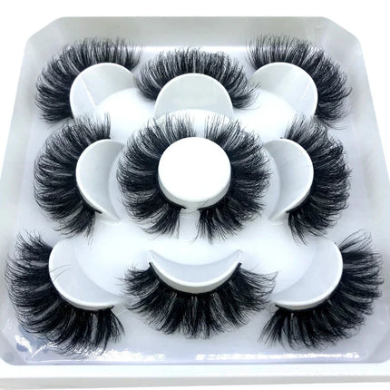 AMSDCN New 5-Pair 8-25mm Natural 3D Mink Eyelash Extension Eyelash Maquiagem