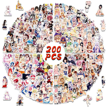 500PCS Not Repeated Anime Sexy Girl Bikini Stickers Waterproof Kawaii Decals for Laptop DIY Otaku Gift