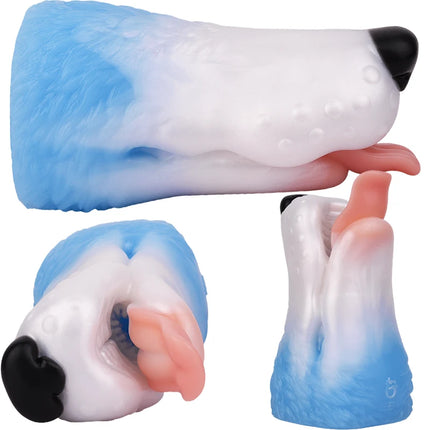 Big Animal Silicone Dog Mouth Male Masturbator Pocket Pussies Stroker Soft Deep Throat with 3D Textured Realistic Sex Toy ForMan