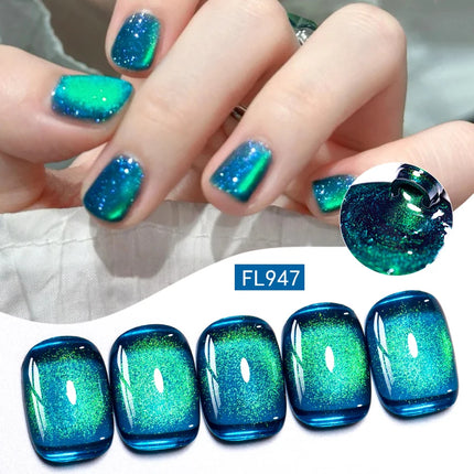 10ml Coloured Stone Magnetic Gel Nail Polish Glitter Semi Permanant Soak Off UV LED Gel Varnish For Manicure DIY Nail Supplies