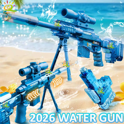 HUIQIBAO 2026 New Ultra-Cool Sniper Electric Water Gun, High-pressure, Multiple Shots, Large Capacity, Summer Beach