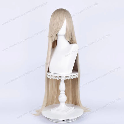 Anime 100Cm Long Staight Cosplay Synthetic Wig Black White Red Pink Brown Gold Blue Women Heat Resistant Hair High Quality Wigs