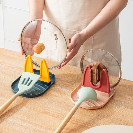 Household Plastic Pot Lid Rack Multi-Functional Pot and Spatula Rack Kitchen Storage Rack Stove Storage Rack