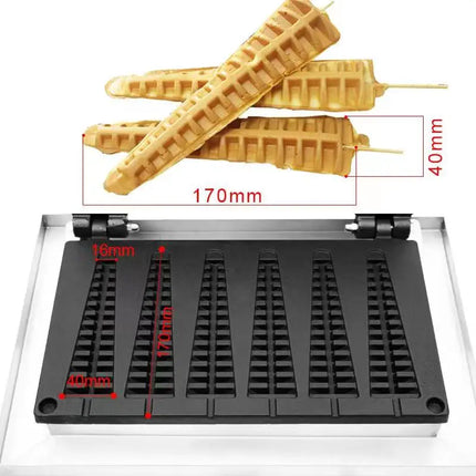 HPH2O Electric Waffle Maker Machine Lolly Waffle Pine Tree Shape 6Pcs Waffle Iron Waffle Baking Equipment Dessert Maker