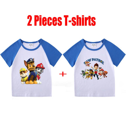 Child T-Shirt for Boys Girls Kids Shirts Baby Short Sleeve PAW Patrol Print T-Shirt Toddler Cotton Cartoon Tee Tops Clothing