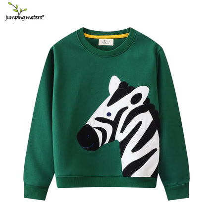 Jumping Meters 2-7T 2025 Design Striped Boys Sweatshirts Truck Car Embroidery Hooded Shirts Kids Clothes Long Sleeve Autumn Tops