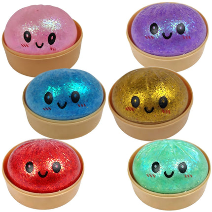 Hot Giant Dumpling Squishies Bun Toy, Slow Rising Glitter Dumpling Stress Ball, Stress Relief Fidget Toy for Home Office toys