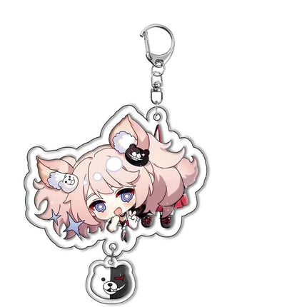Anime Danwanlunpo Acrylic Keychain Cosplay Figures Naegi Makoto Kirigiri Kyoko Maizono Pendant Bag Accessories Fans Keyring