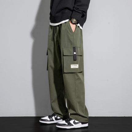 2024 Cargo Pants Men Straight Fit Wide Leg Fleece Lined Trouser Male Winter Fashion Loose Baggy Large Plus Size Warm Streetwear