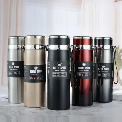 1000ml Large Capacity Stainless Steel Insulated Water Bottle Leakproof Portable Sport Flask for Men Women Outdoor Hiking