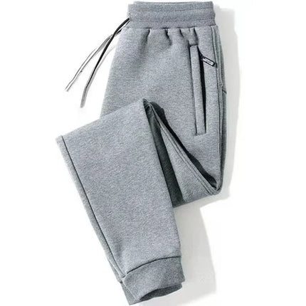 2025 New Men Loose Sweatpants Casual Elastic Drawstring Pants Male Elastic Waist Soft Casual Ankle Band Zipper Pockets Trousers