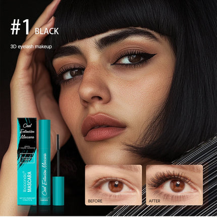 Cool Extension Mascara Eyelashes Long Lasting Curled Sweatproof Mascara Black Silk Fibre Make Up Beauty Korean Cosmetics