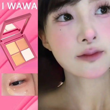 Four Color Concealer Waterproof Covers Acne Scars And Dark Circles Nasolabial Fold Lightweight Facial Brightening Foundation