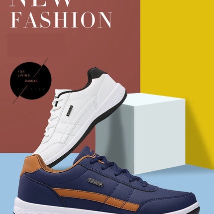 Pu Leather Men Shoes Sneakers Trend Casual Breathable Leisure Male Sneakers Non-Slip Footwear Vulcanized Shoes Tenis Masculino