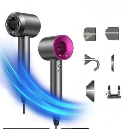 Professional high-speed bladeless hair dryer, 1600W high-power ionic hair dryer, dries hair quickly, home styling tool
