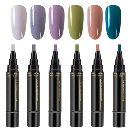 Summer Neon Gel Nail Polishs Pen Long Lasting Pure Color Nail Gel Nail Arts Marker Manicure Pen Nail Polishs Base Top Coat Gel