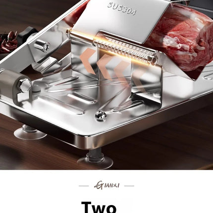 GIANXI Mutton Roll Slicer Machine Stainless Steel Meat Slicer Beef Thin Slice Frozen Meat Household Barbecue Hot Pot Cooking