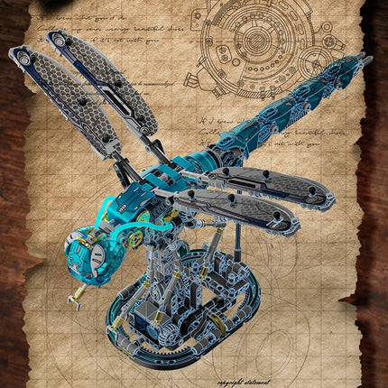866 PCS electric building blocks toy set, insect series mechanical dragonfly ornaments model assembly, boys' holiday toy gift