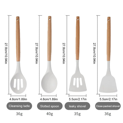 12Pcs Silicone Kitchen Utensil Set / Set Ustensiles Cuisine Silicone