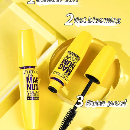 SHEDOES Yellow Mascara Waterproof Lengthening Curling Volumizing Natural Long-Lasting Smudge-Proof Eye Makeup Cosmetics