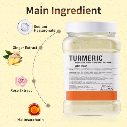 Jelly Mask Powder for Facials Pro, Turmeric Controlling Oil Deep Cleansing Blackheads Removal Peel Off Gel Face Mask Skin Care
