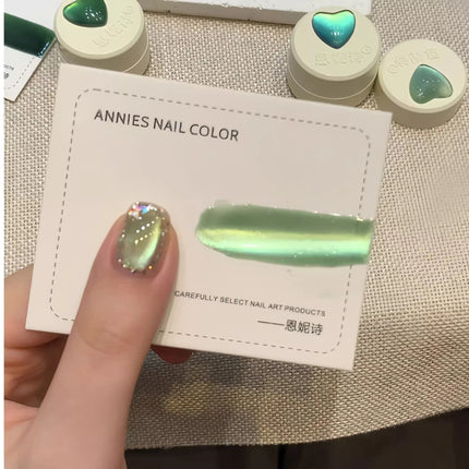 New Style Glass Bead Cat Eye Gel Nail Polish Green Blue Crystal Nail Polish Ice Transparents Gel Nail Polish Art Salon Supplies