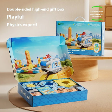 84-179Pcs Electric 3D High-Speed Train Set for Kids - Magnetic Track Building Vehicle Toy Educational DIY Set for Boys & Girls